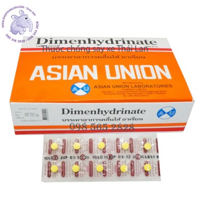 Thuốc chống say xe Thái Lan  Dimenhydrinate 50mg (Giảm dị ứng,  buồn nôn ) . Date 4/2028